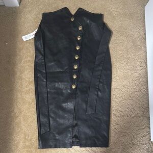 NWT BARDOT Wrap Button Skirt in black, Size M